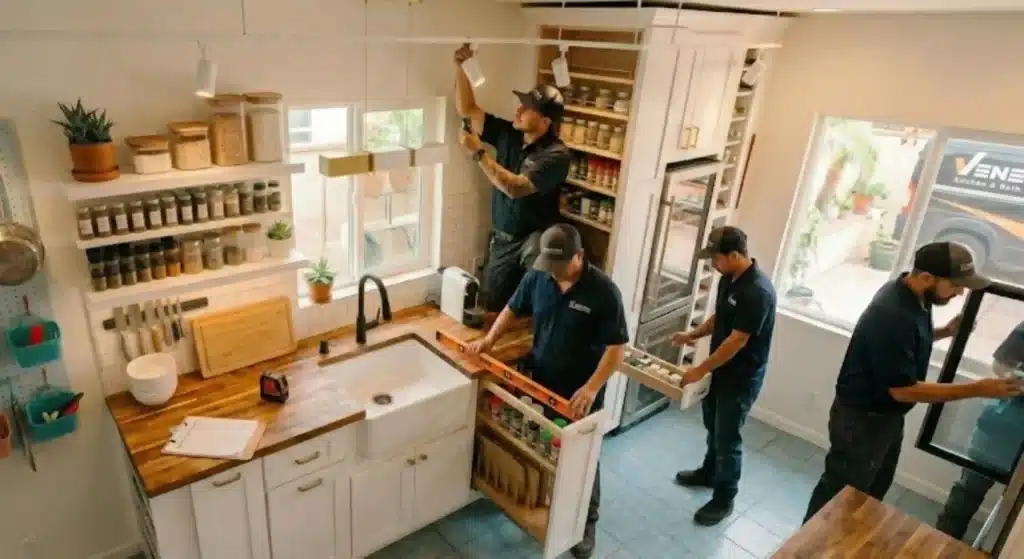 Professional kitchen remodeling team working in Mission Viejo