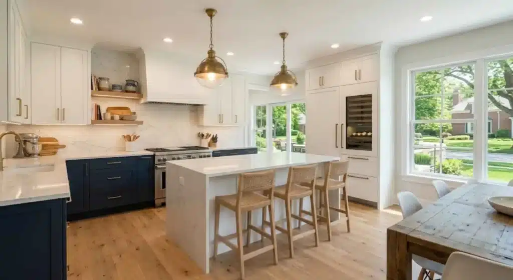 Custom kitchen cabinets and quartz countertops in Lake Forest