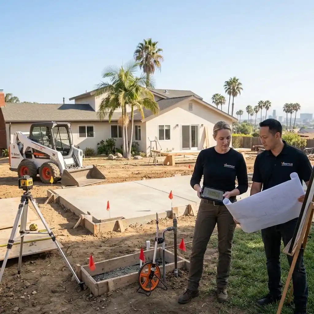 ADU Construction professional evaluating a Santa Margarita residential property