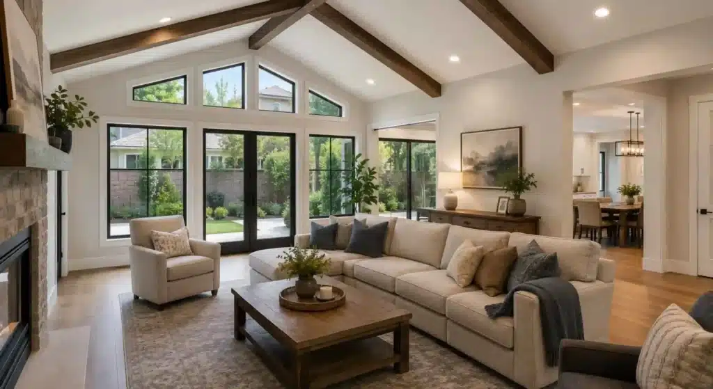 Finished family room addition in a Santa Margarita residential property